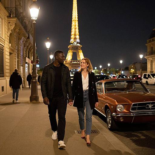 Night Stroll in Paris with Mustang