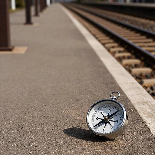 Ornate Compass on Deserted Platform