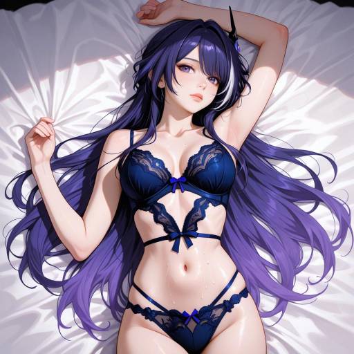 Romantic Cowboy Shot of Purple-Haired Girl