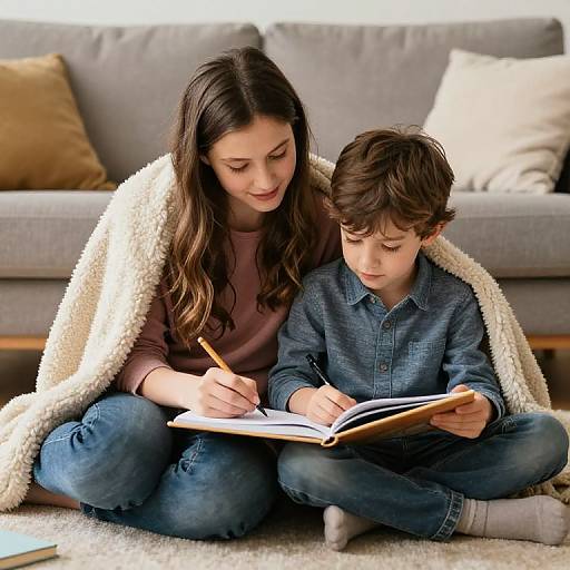 Cozy Sibling Bonding Scene