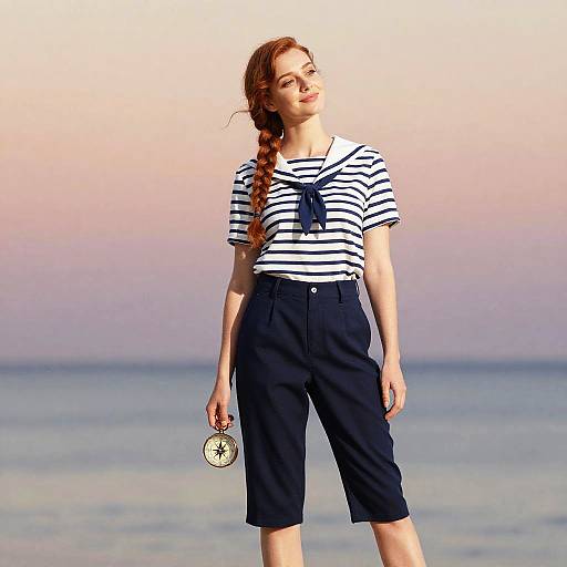 Elegant Sailor by the Shore