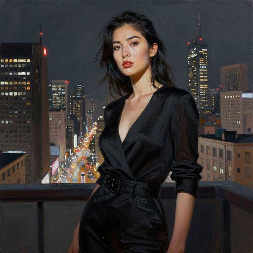 Dramatic Urban Woman Figure Painting