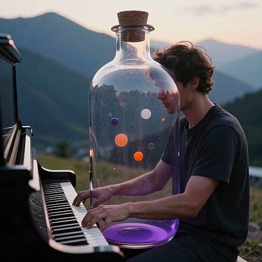 Double Exposure Ghostly Piano Player