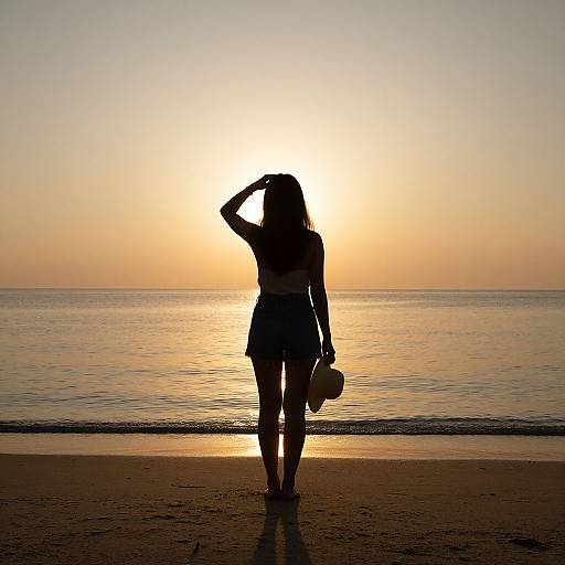 Woman Silhouette at Vietnamese Sunset