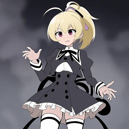 Illustration of Andou tazusa, assault lily in the style of Shinmon akika