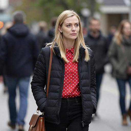 Blonde Woman in Puffer Jacket