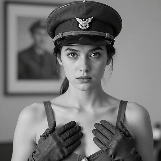 Striking Black-and-White Military Portrait