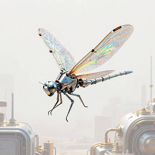 Futuristic Robotic Dragonfly Portrait