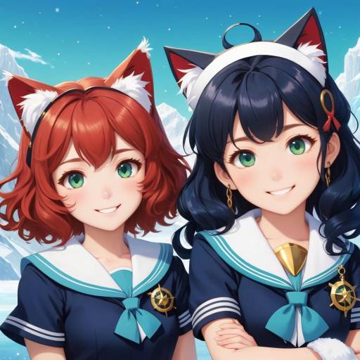 Sisterly Bonds: Enchanted Cat-Eared Duo Sisterly Bonds: Enchanted Cat-Eared Duo