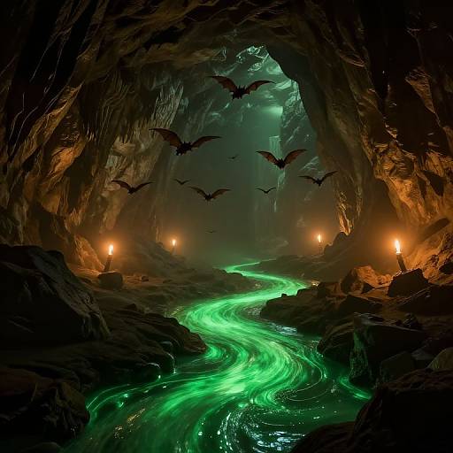 High-Poly Underground Cavern with Bats