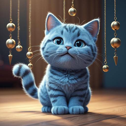 Dreamy 3D Blue Tabby Cat Illustration Dreamy 3D Blue Tabby Cat Illustration