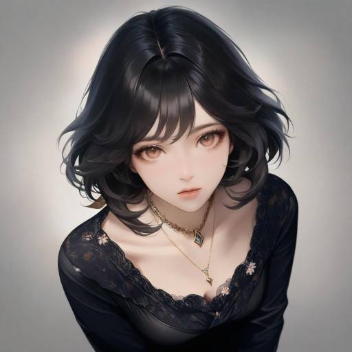 Lumine in Elegant Black Dress Portrait