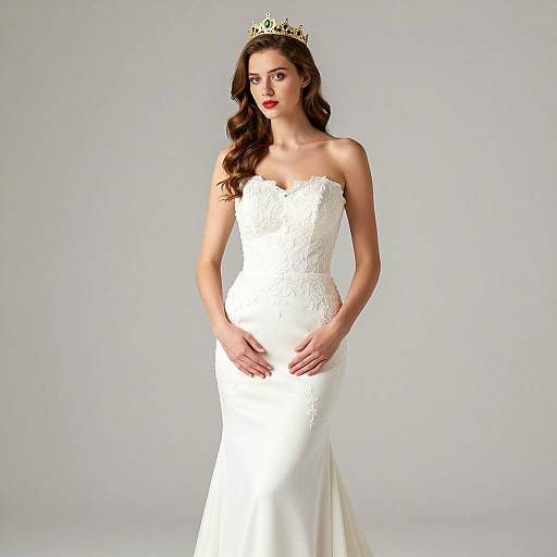 Elegant White Queen in Stunning Dress