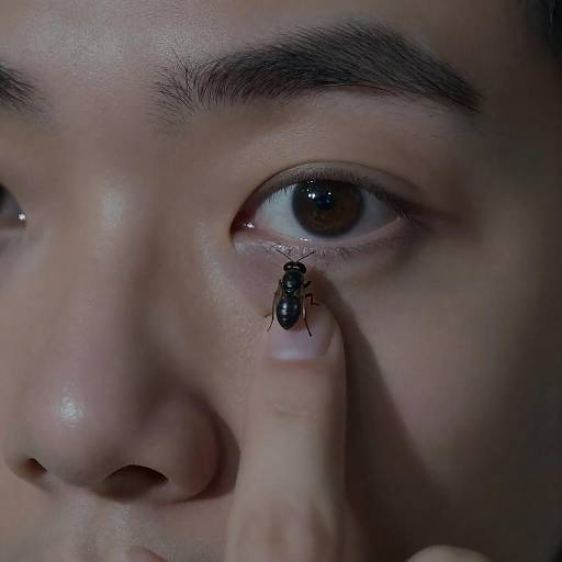 Intriguing Close-Up of a Man's Face