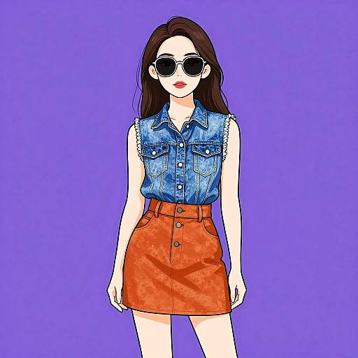 Casual Chic Woman in Denim and Suede