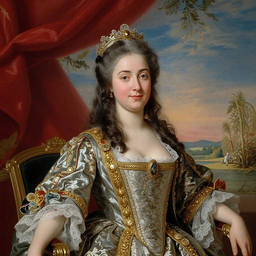 Regal Classical Portrait in Opulent Attire