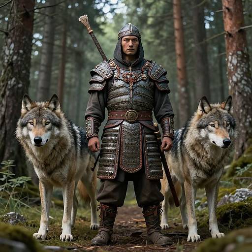 Yakut Warrior Forest Wolf Masterpiece