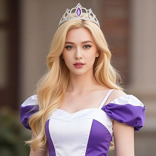 Blonde Woman in Royal Attire