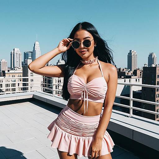 Playful Fashion on a Rooftop Terrace