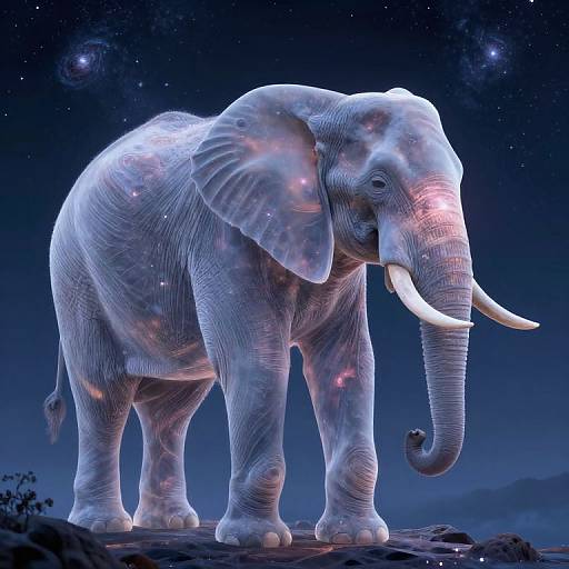 Cosmic Elephant Cradling Galaxy