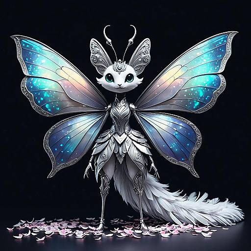 Silver Crescent Opal-Eyed Winged Creature