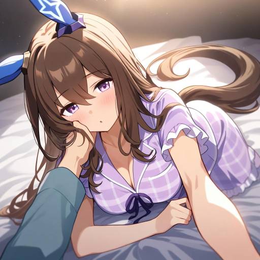 Charming Horse Girl in Pajamas