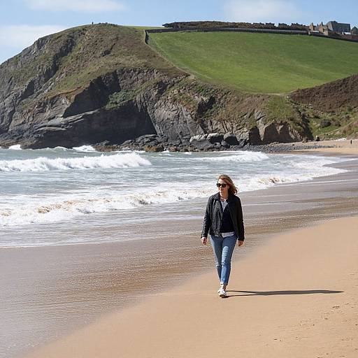 Woman Walking on Southerndown Beach