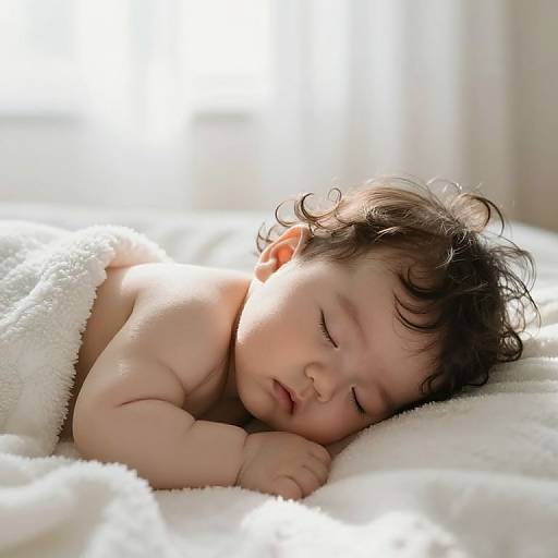 Peaceful Blasian Baby Girl Sleeping