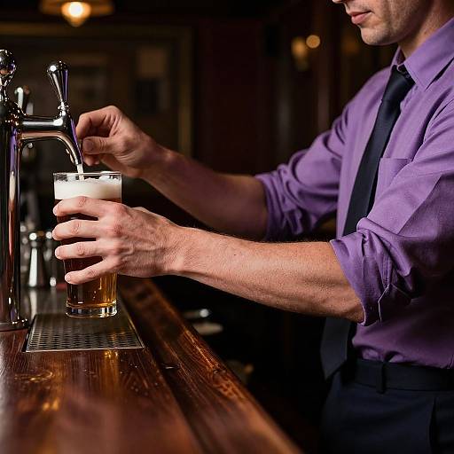 Photorealistic Bartender in Atmospheric Bar