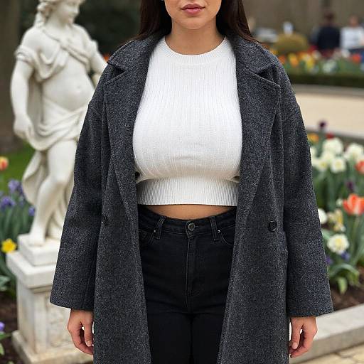 Hourglass Woman in Streetwear Garden