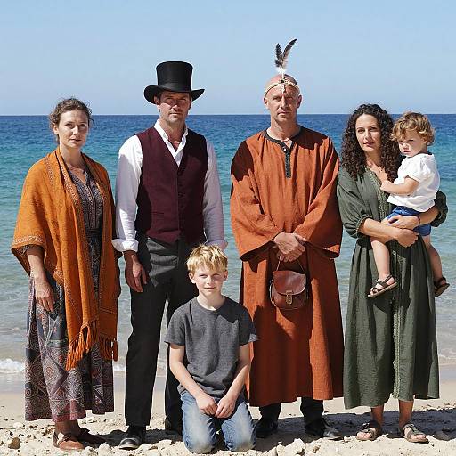 Group of Six by the Ocean