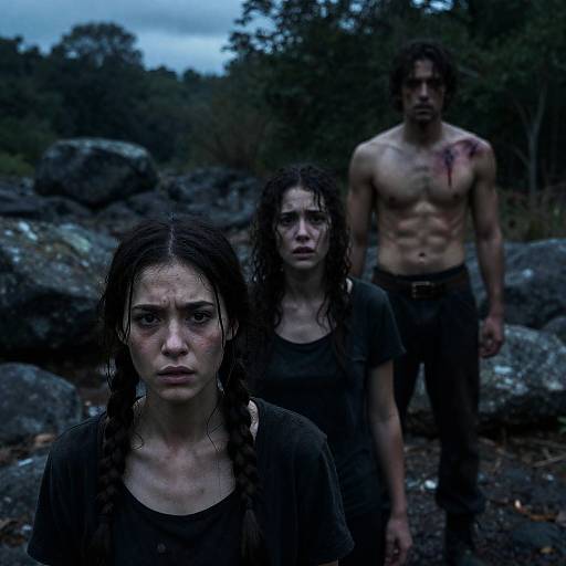 Haunting Night in a Grimy Forest