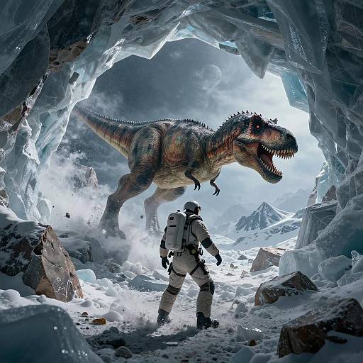 Geologist in Exosuit Finds Frozen T-Rex
