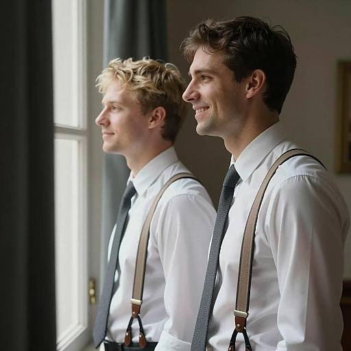 Candid Moment of Two Men by Window