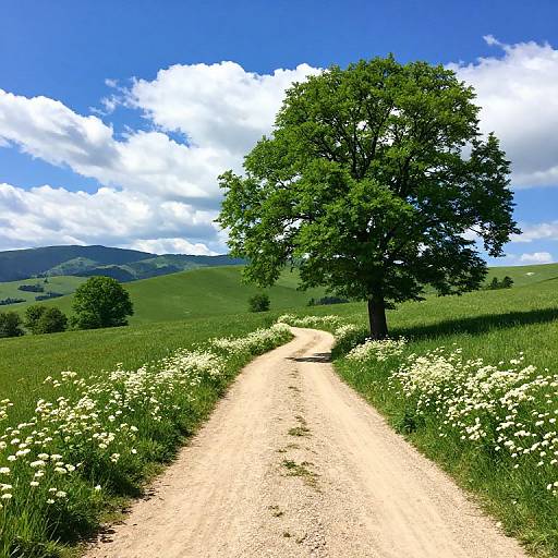 Winding Path Through Lush Landscape