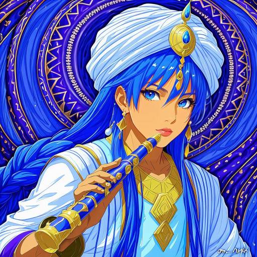 Illustration of Aladdin (magi), magi the labyrinth of magic in the style of Om (nk2007)