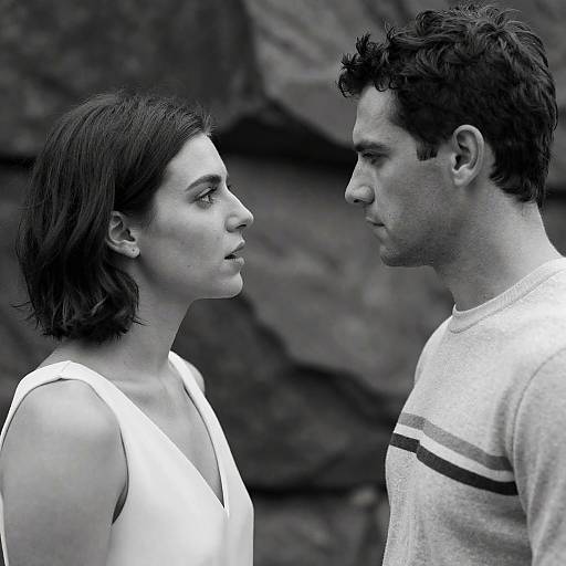 Intense Gaze: Monochrome Lovers' Moment