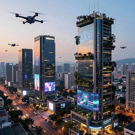 Futuristic Metropolis at Dusk