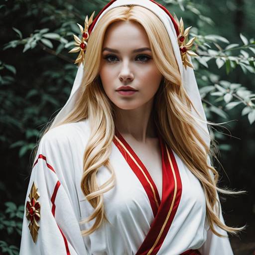 Elegant Mercy Cosplay in White and Gold