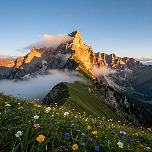 Majestic Sunrise Over Alpine Peaks