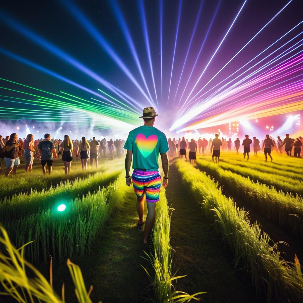 Vibrant Festival Experience Under Strobe Lights