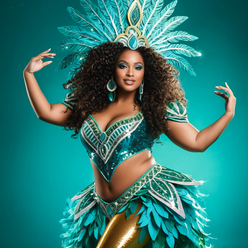 Radiant Carnival Princess in Samba Costume