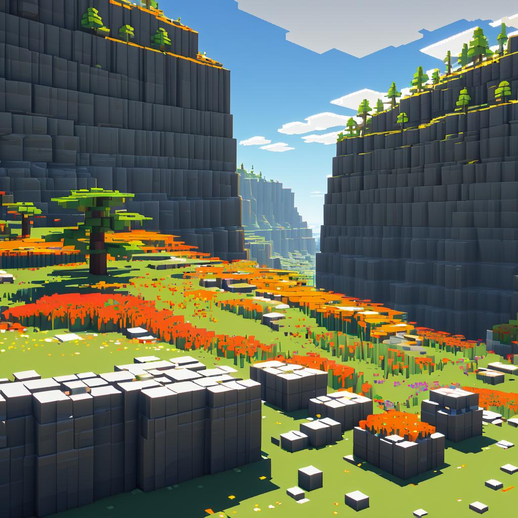 Voxel Rocky Highlands with Rugged Cliffs