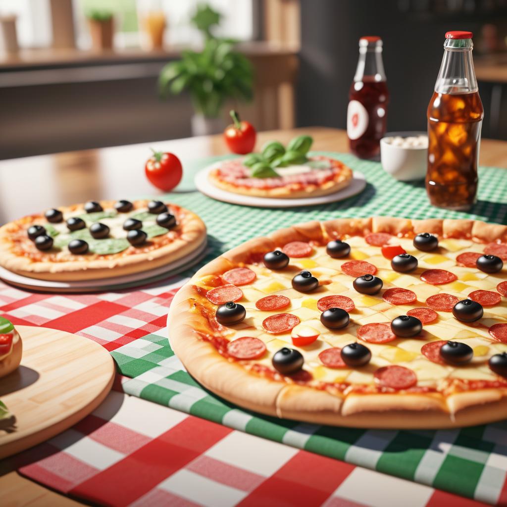 Photorealistic Pizza with Toppings Setup