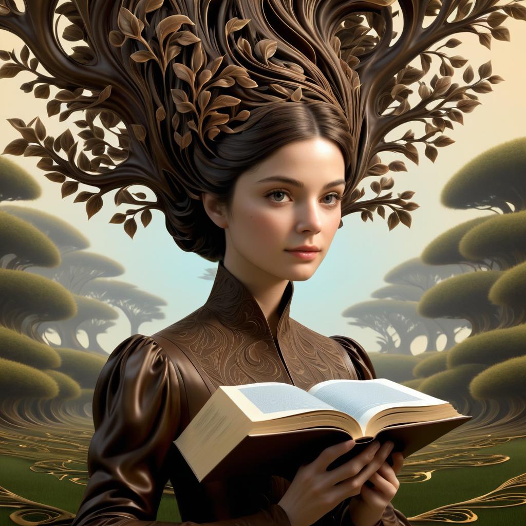 Elegant Portrait and Nature Fusion Art