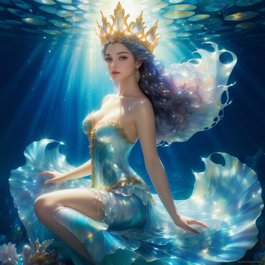 Enchanting Mermaid in Dreamy Oil Painting