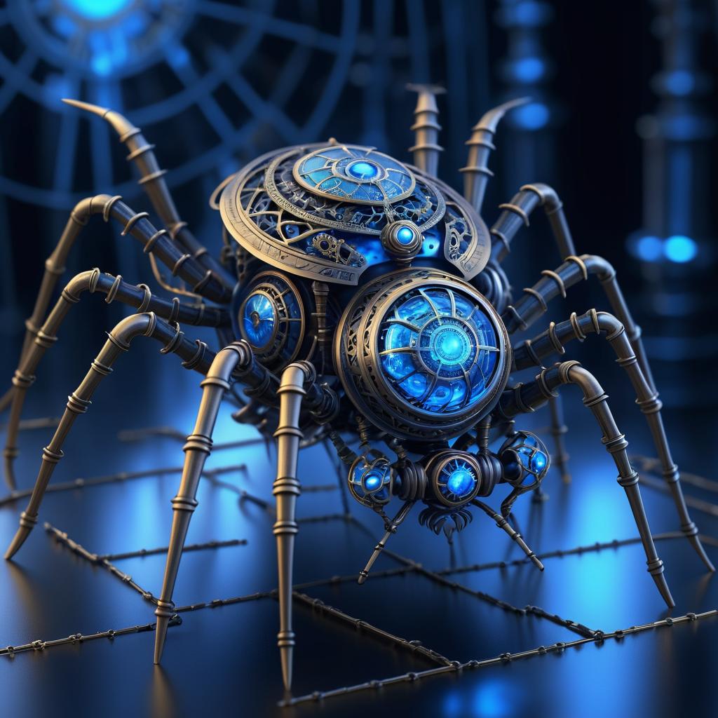 Intricate Steampunk Spider in Surrealism