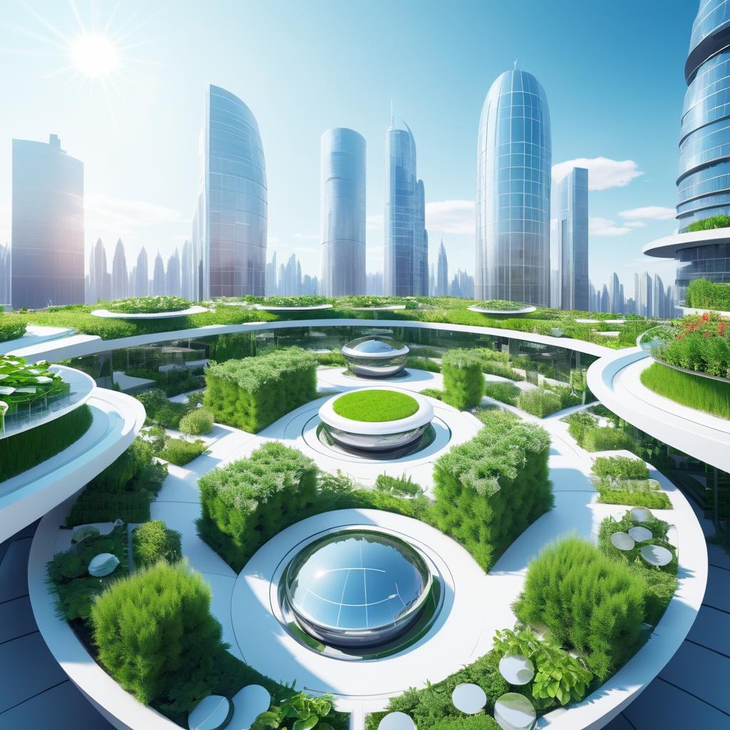 Futuristic Rooftop Garden in Metropolis