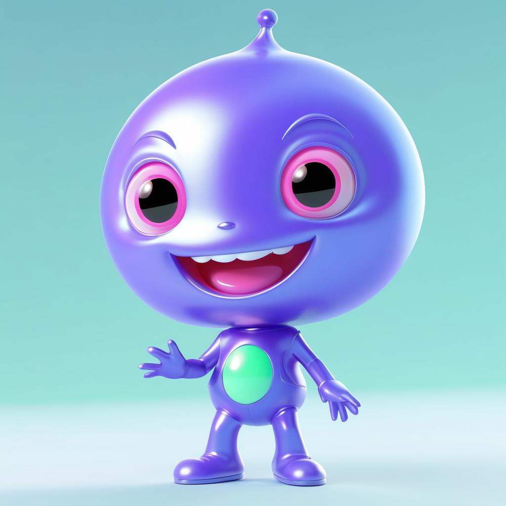 Curious Kawaii Alien in 3D Animation