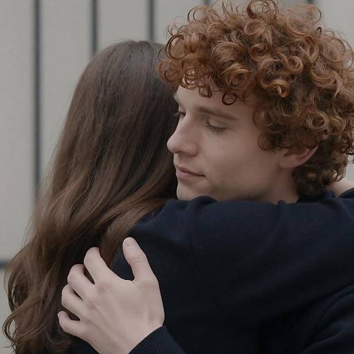 Intimate Hug Between Two Embraced Lovers